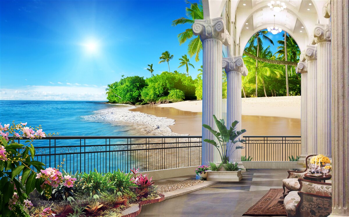 Fotobehang heldere zonnige dag aan een tropische kust