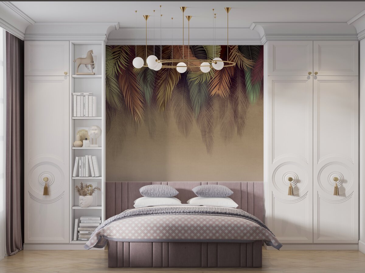 Fotobehang varenbladeren in de herfst