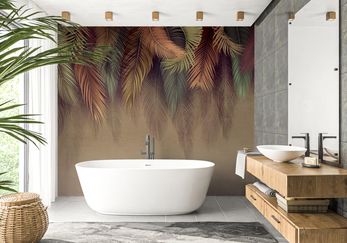 Fotobehang varenbladeren in de herfst