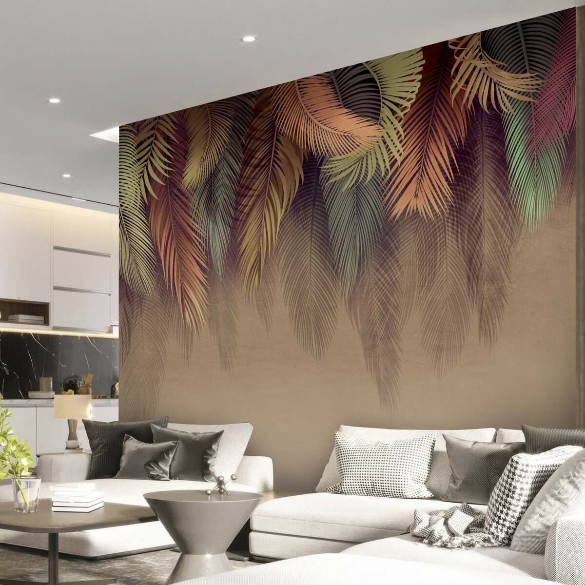 Fotobehang varenbladeren in de herfst