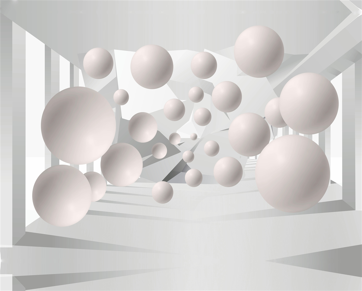 Fotobehang luchtige licht crèmekleurige balletjes