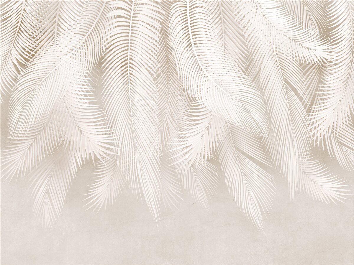 Fotobehang heldere varens tegen een achtergrond van lichte tinten