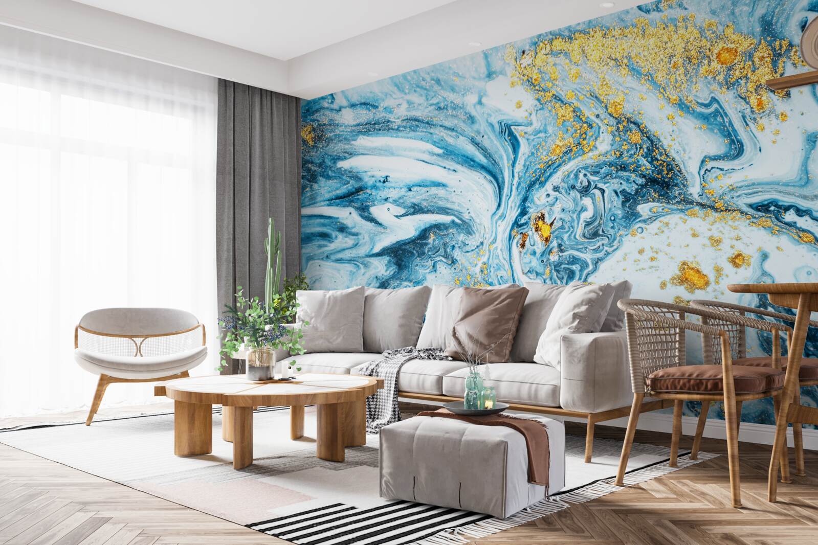 Fotobehang koud, modderig water met sneeuw