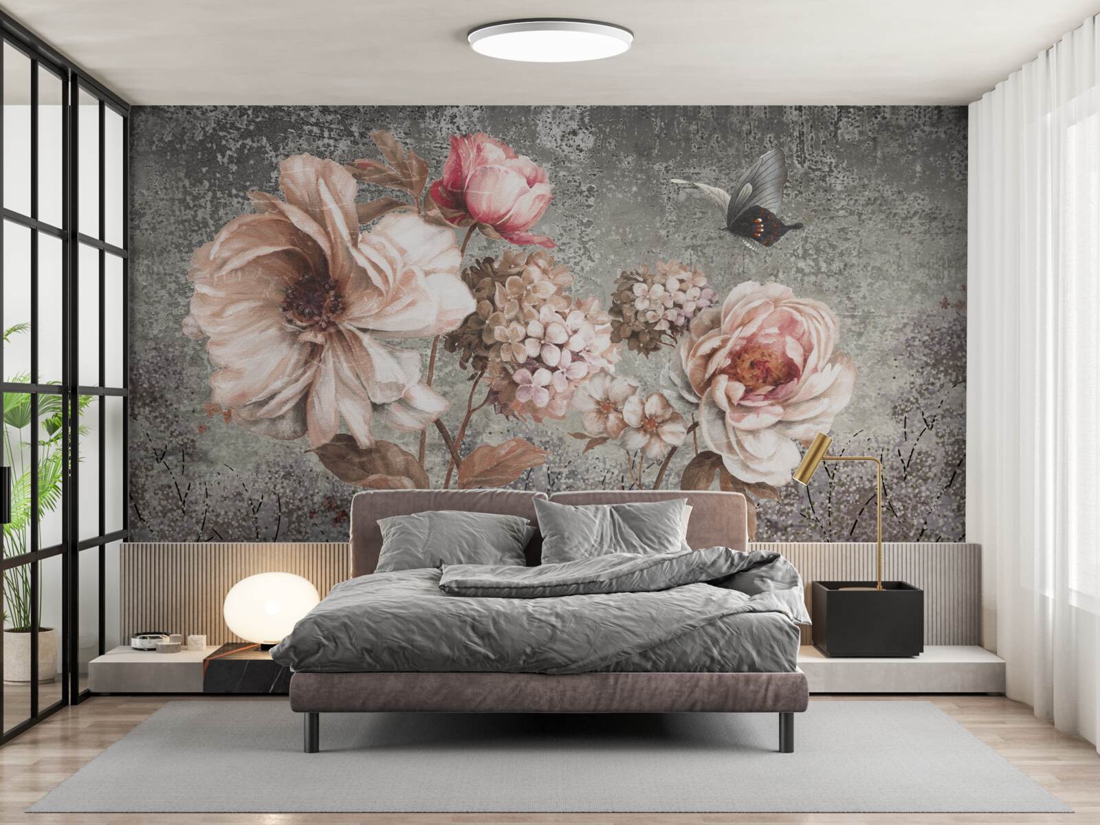 Fotobehang zachtroze knoppen van prachtige bloemen