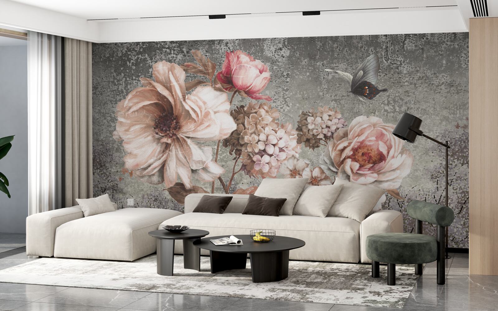 Fotobehang zachtroze knoppen van prachtige bloemen