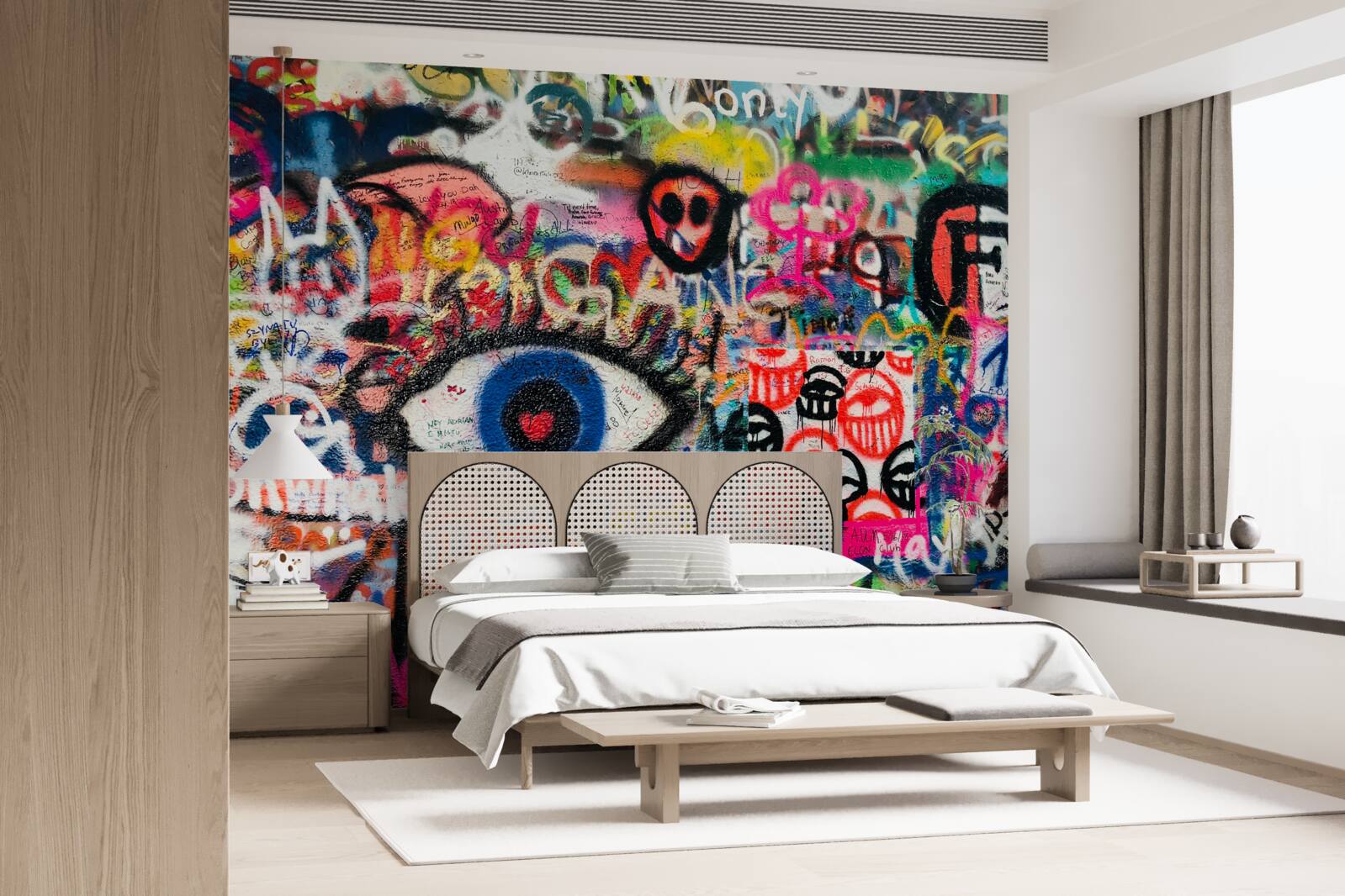 Fotobehang regenboog graffiti composities