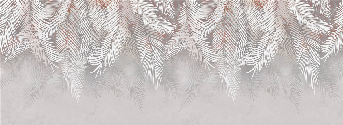 Fotobehang lichtgrijze varentakken