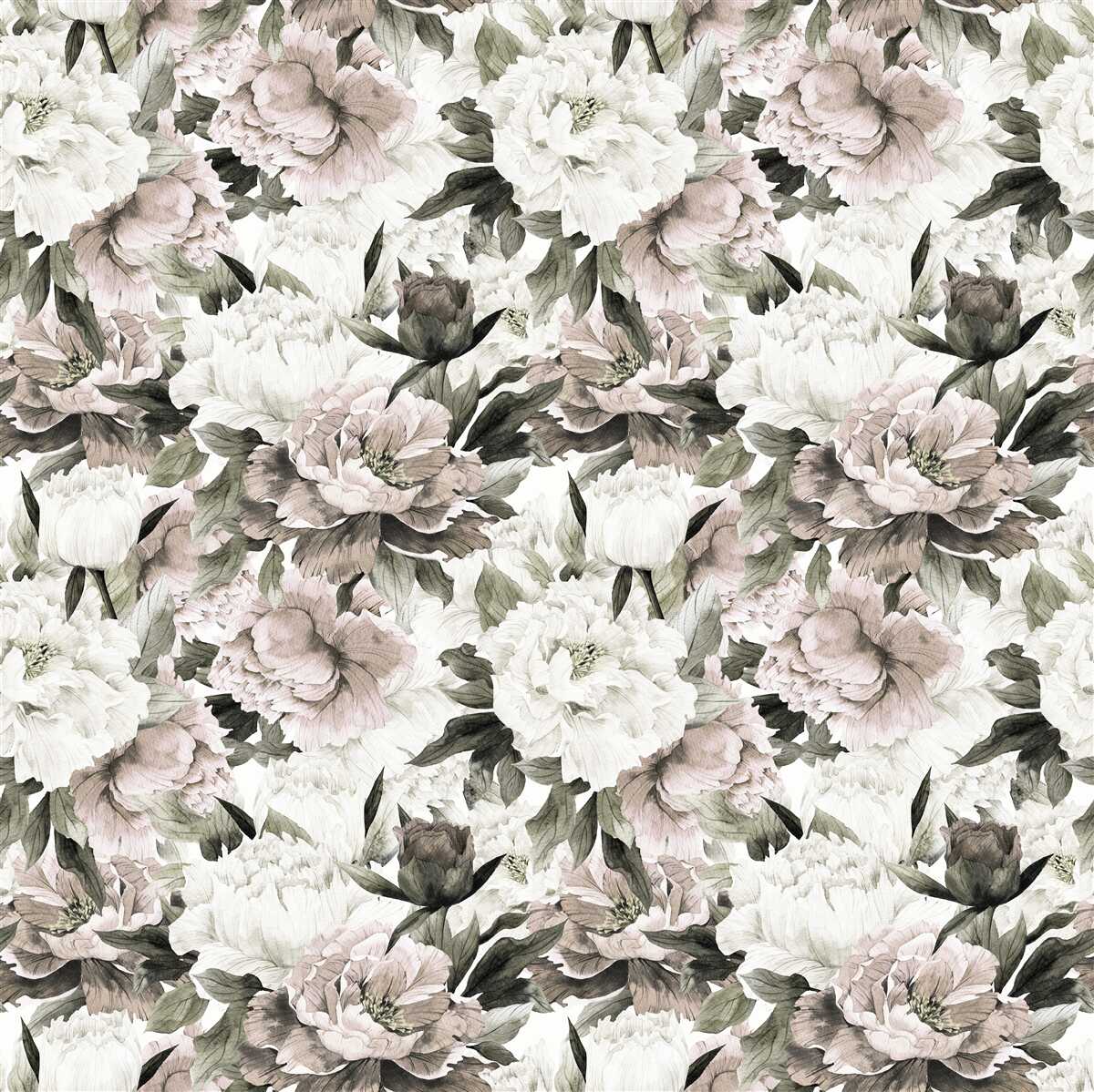 Fotobehang lichte knoppen in een bloemcompositie