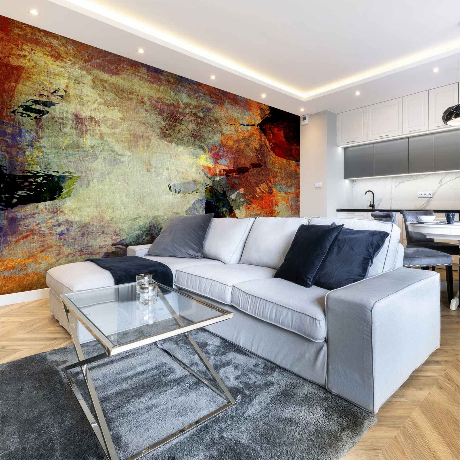 Fotobehang herfstkleuren op een heldere achtergrond