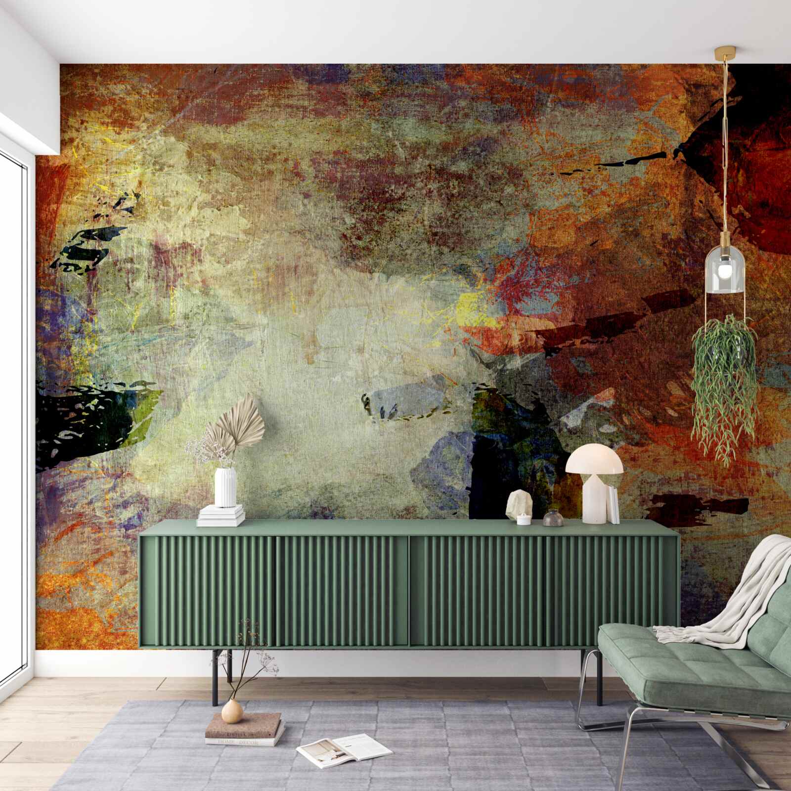 Fotobehang herfstkleuren op een heldere achtergrond