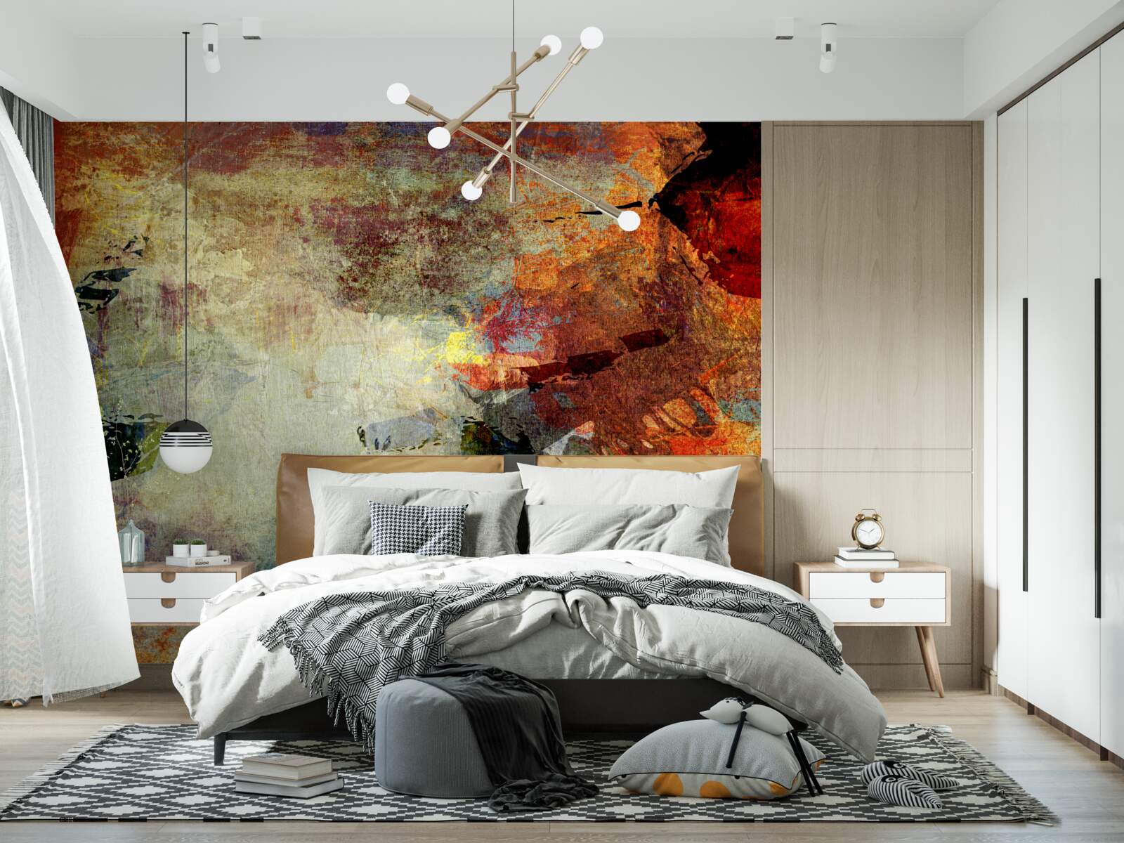 Fotobehang herfstkleuren op een heldere achtergrond