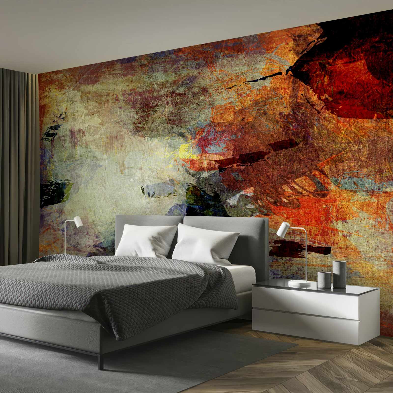 Fotobehang herfstkleuren op een heldere achtergrond