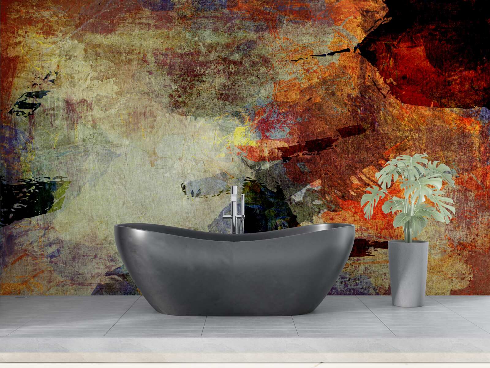 Fotobehang herfstkleuren op een heldere achtergrond