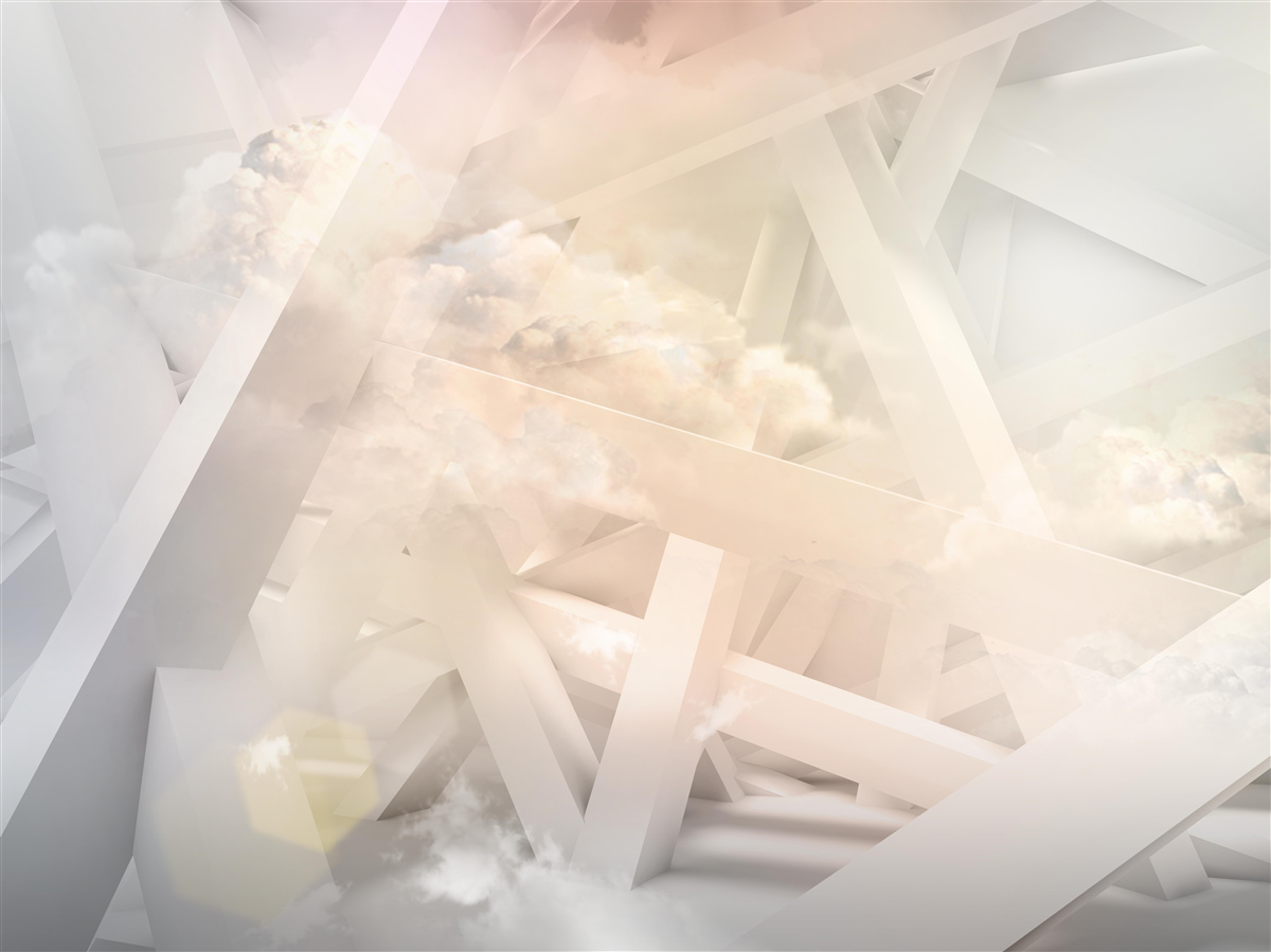 Fotobehang abstracte lichtvormen en lichtwolken