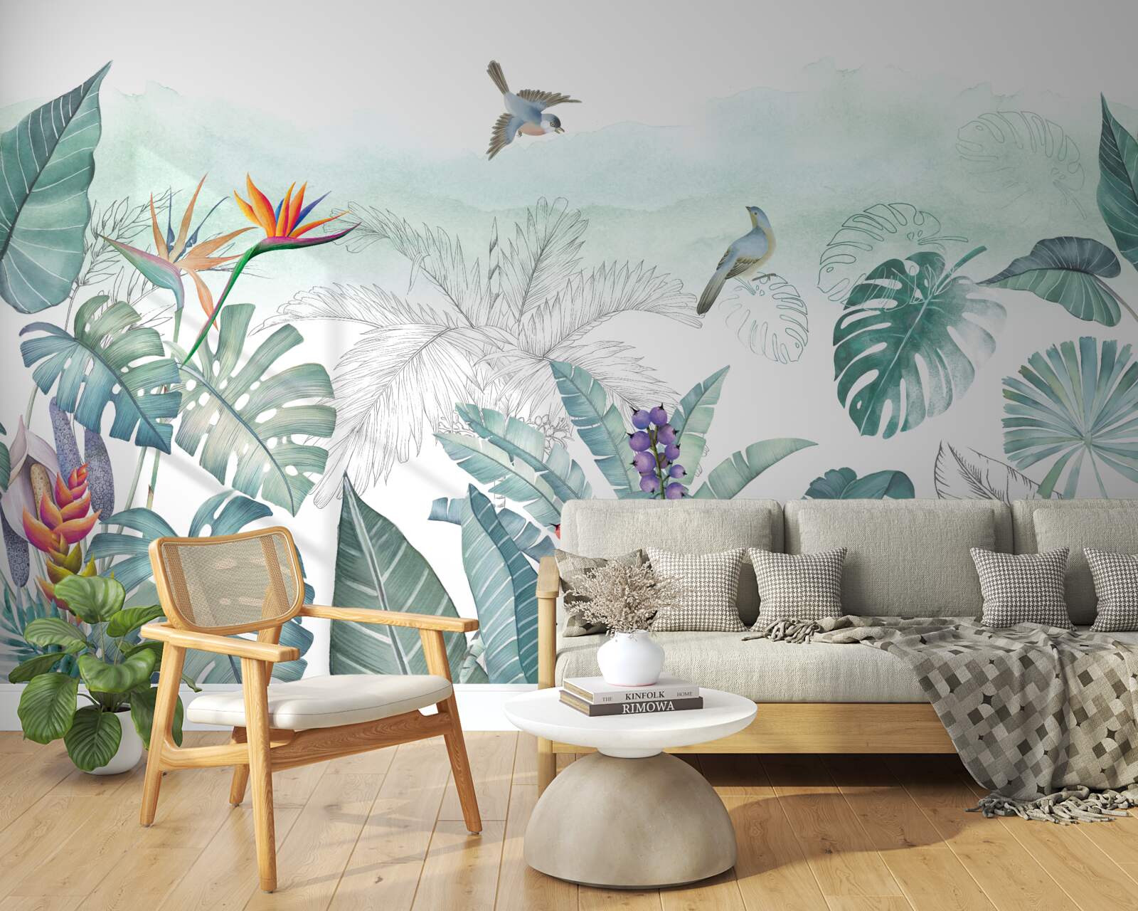 Fotobehang groene bladeren van tropische vegetatie