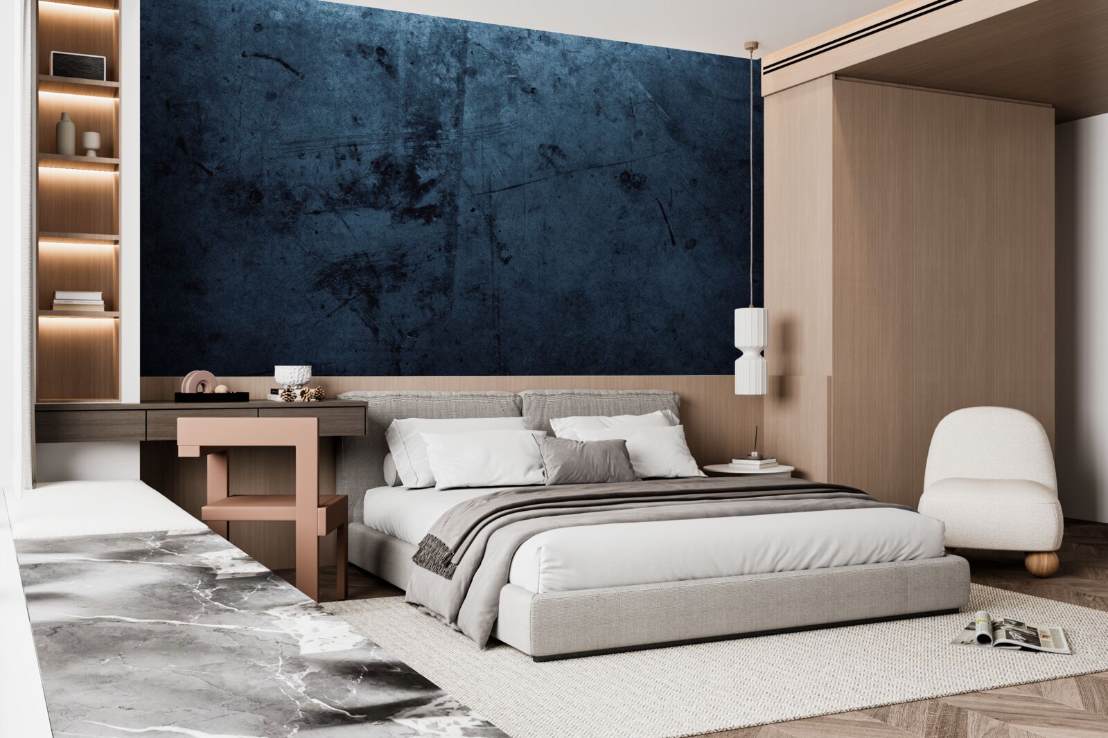 Fotobehang regen in het nachtbos