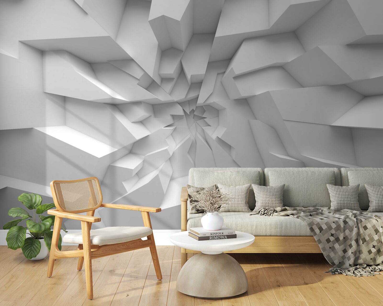 Fotobehang abstracte vormen 3d