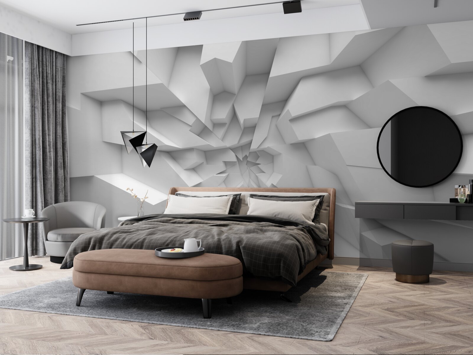 Fotobehang abstracte vormen 3d