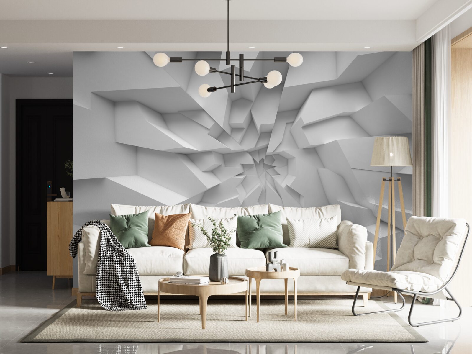 Fotobehang abstracte vormen 3d