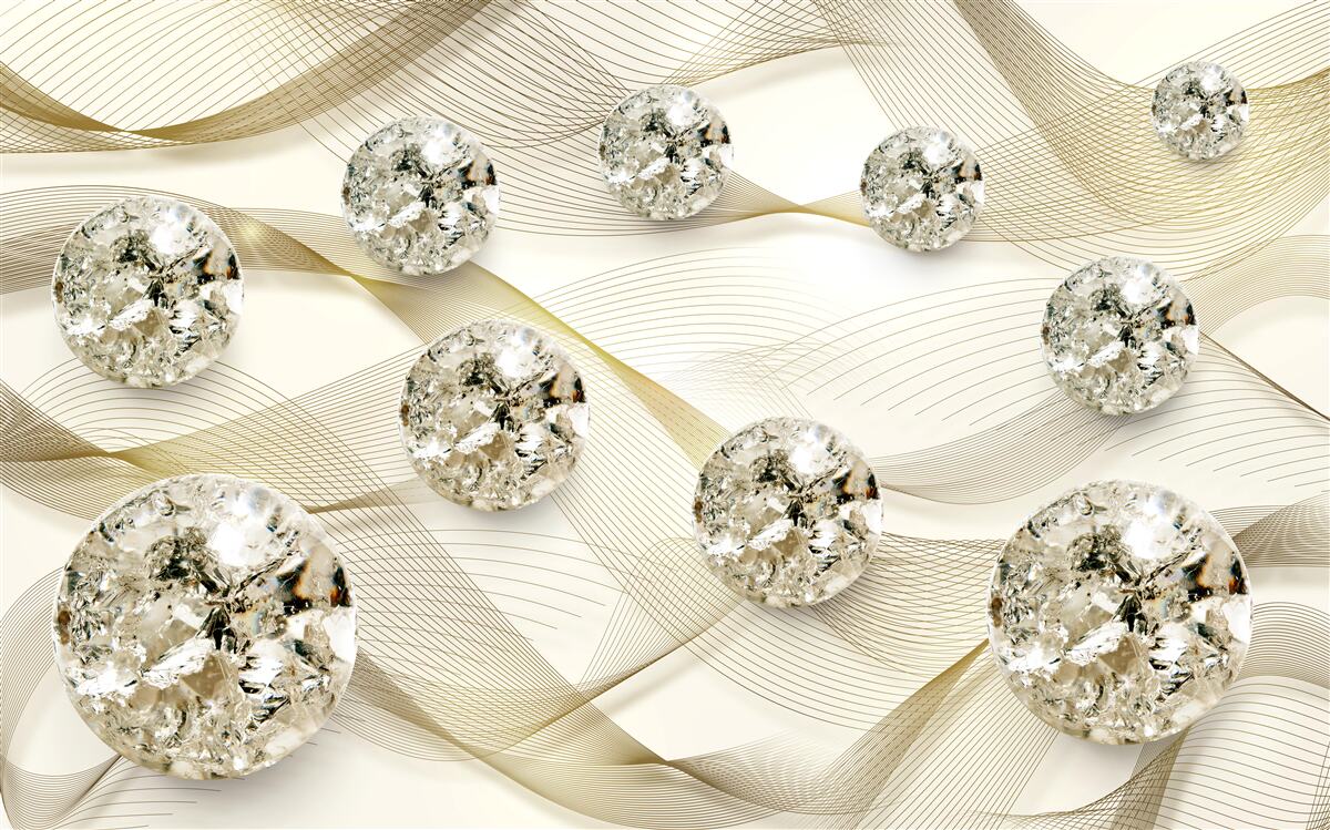 Fotobehang delicate zijden voorwerpen versierd met diamanten