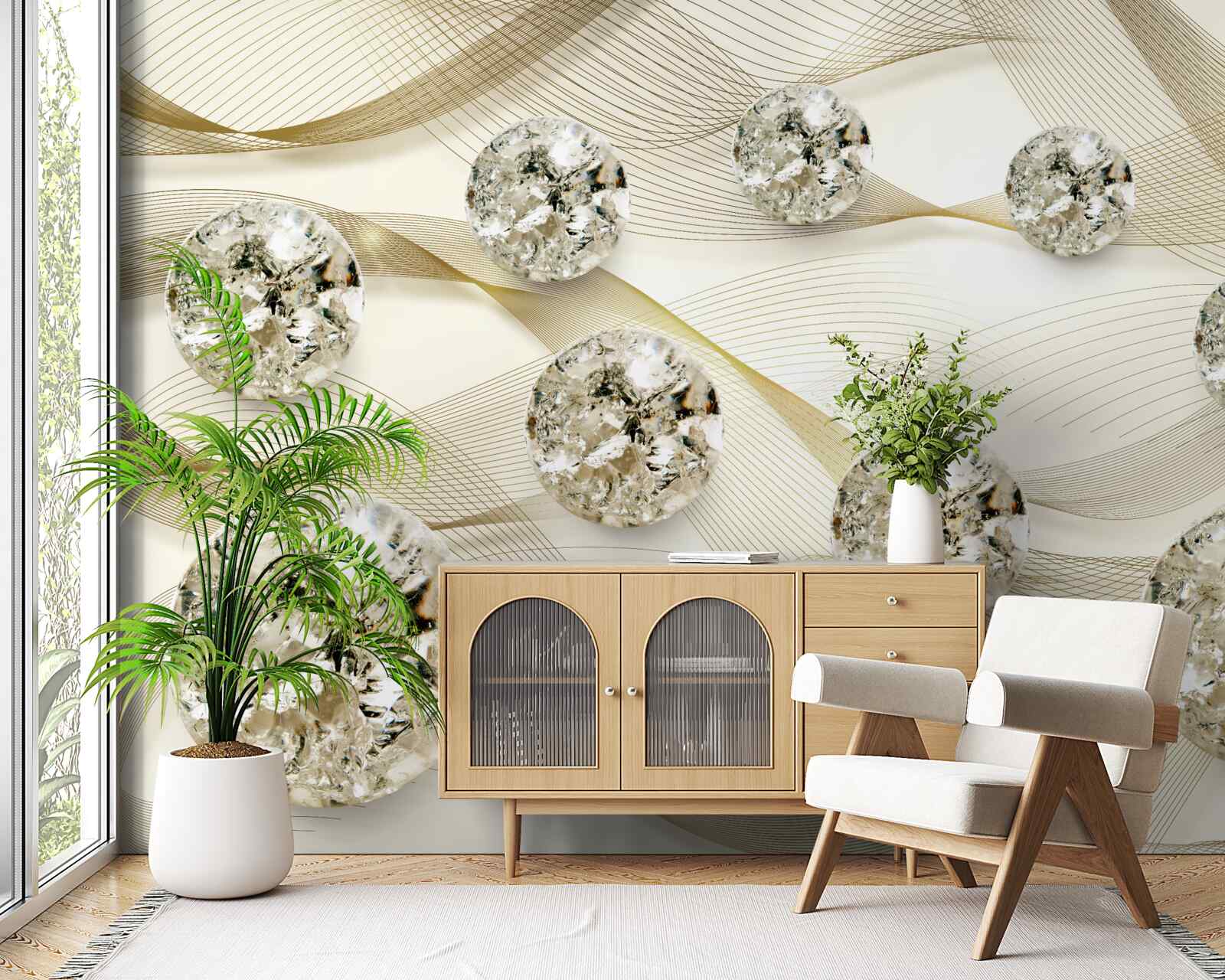 Fotobehang delicate zijden voorwerpen versierd met diamanten