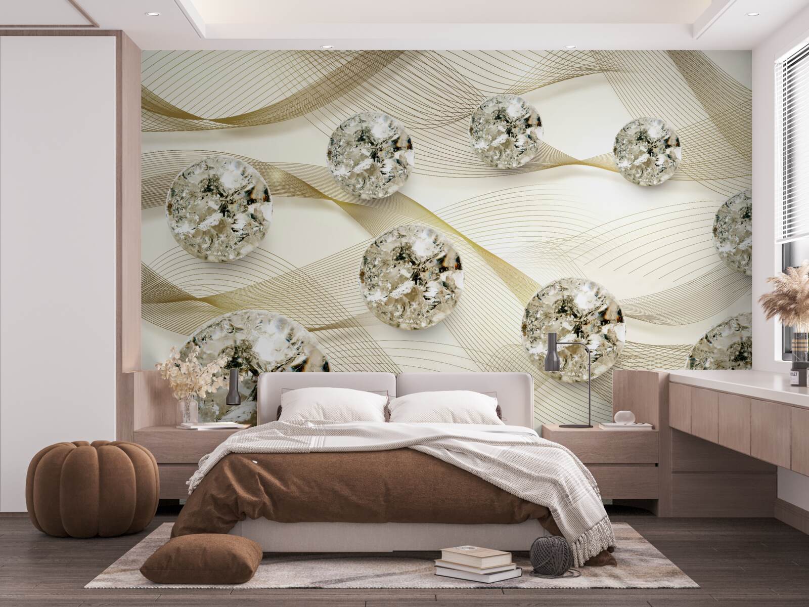 Fotobehang delicate zijden voorwerpen versierd met diamanten