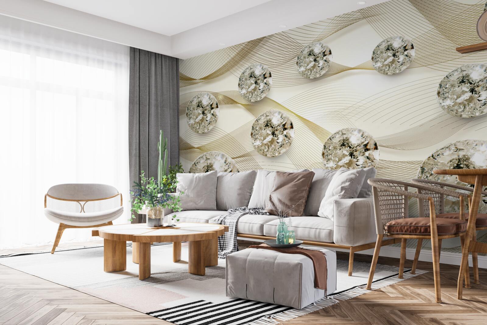 Fotobehang delicate zijden voorwerpen versierd met diamanten