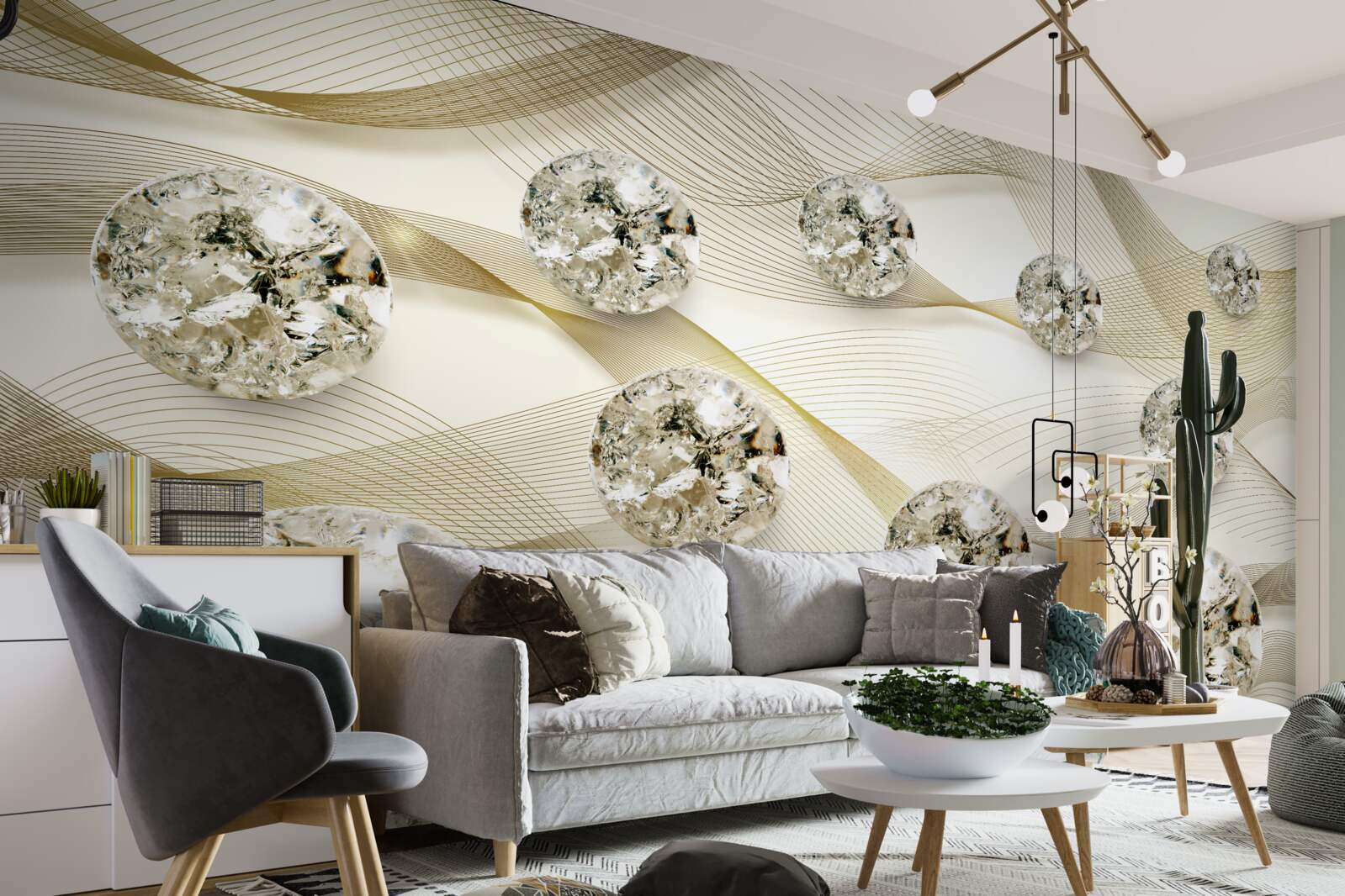 Fotobehang delicate zijden voorwerpen versierd met diamanten