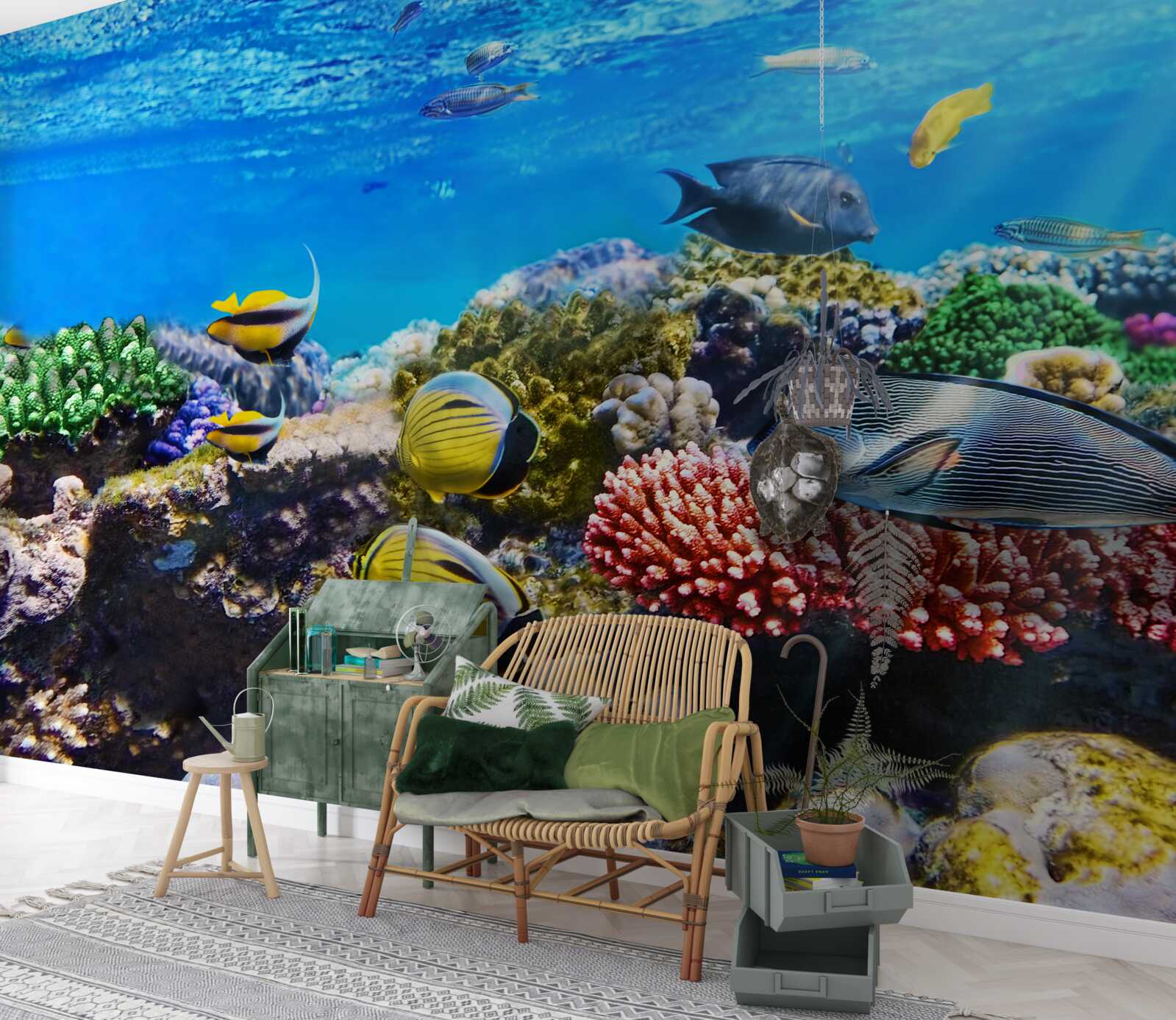 Fotobehang de wondere wereld van vissen onder water