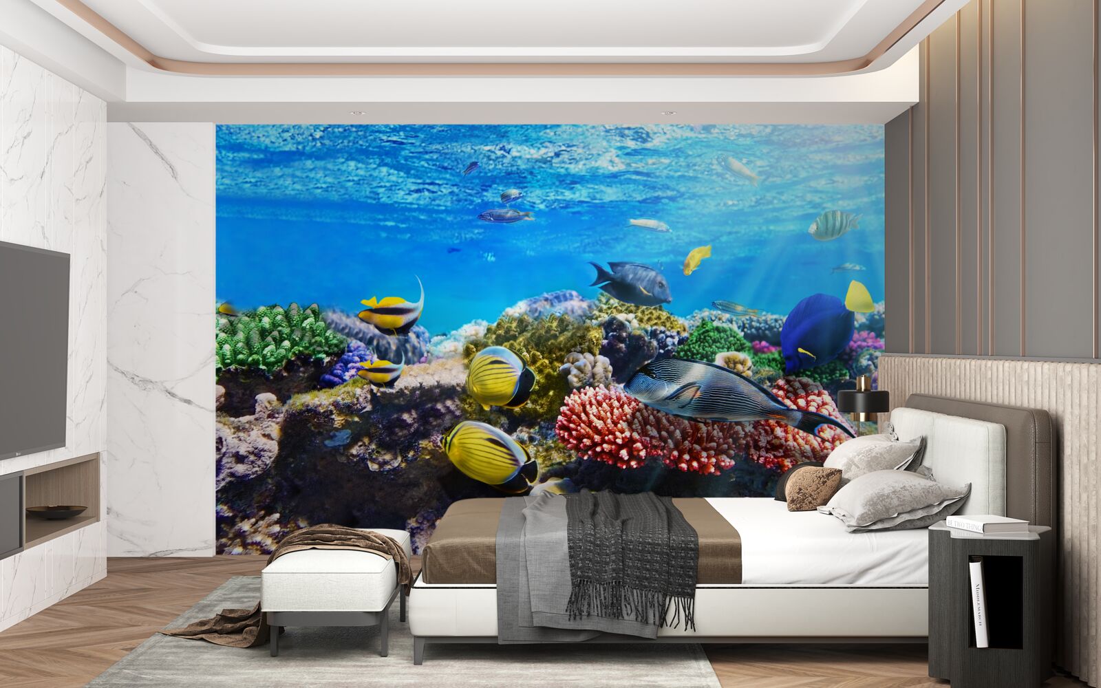 Fotobehang de wondere wereld van vissen onder water