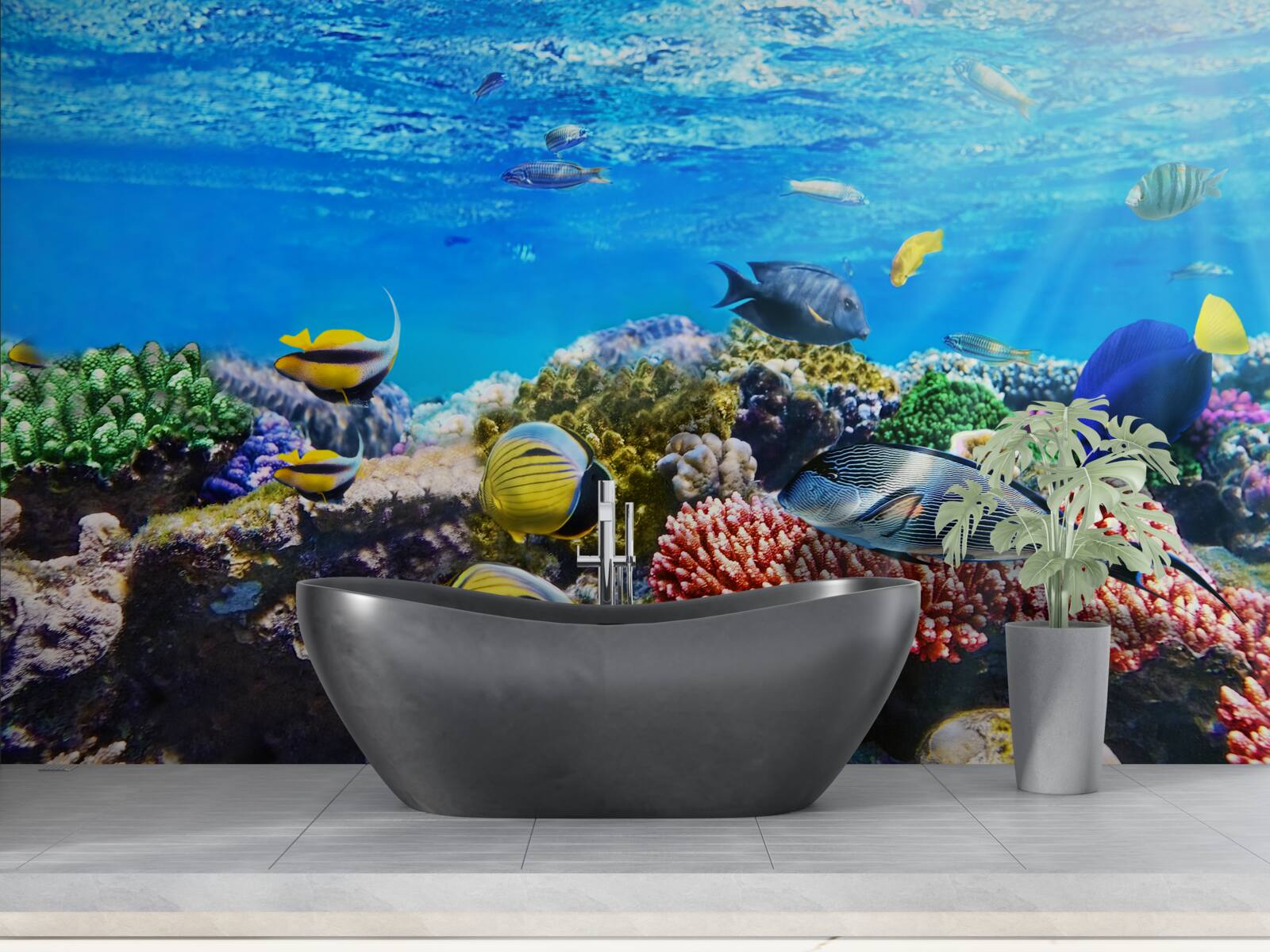 Fotobehang de wondere wereld van vissen onder water