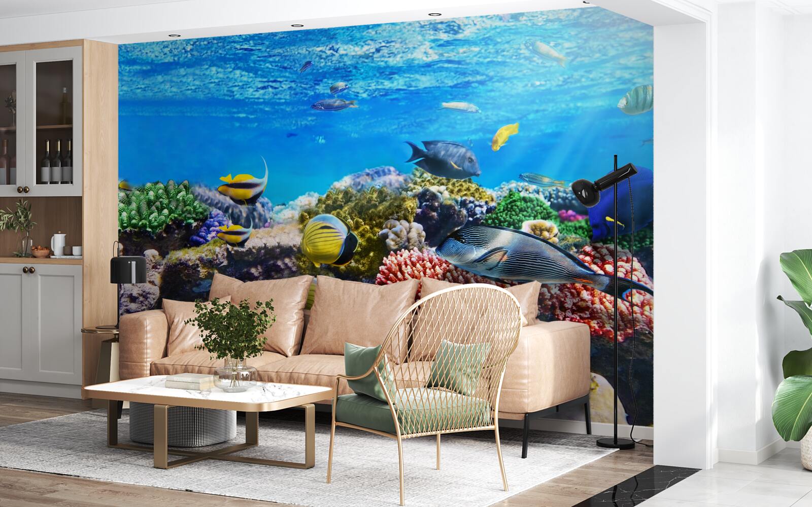 Fotobehang de wondere wereld van vissen onder water