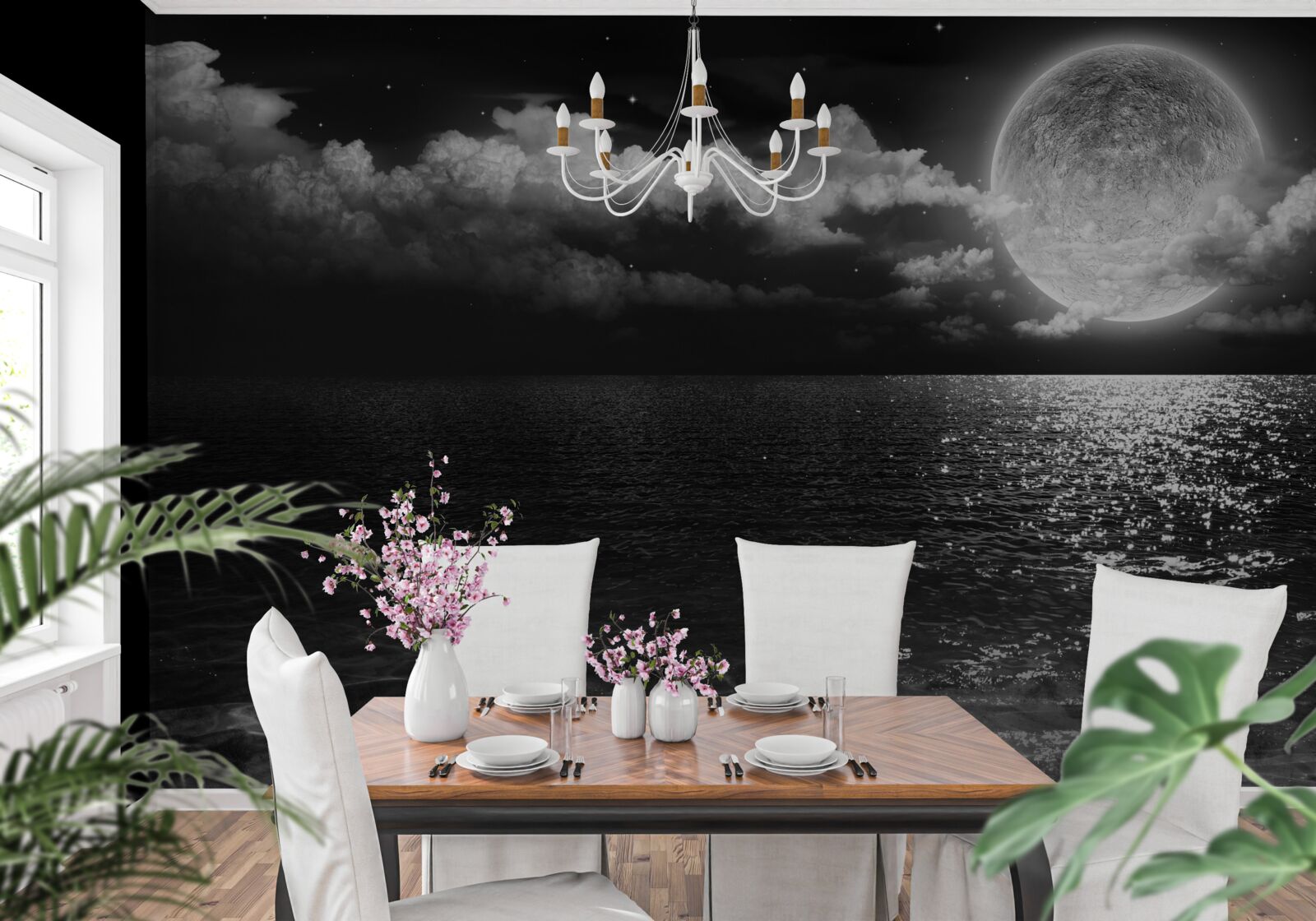 Fotobehang kalme kust bij nacht