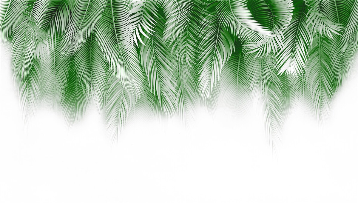 Fotobehang lichtgroene varenbladeren