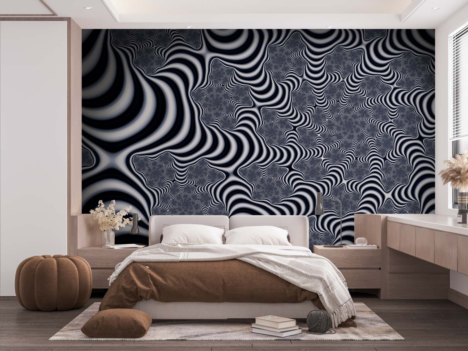 Fotobehang buizen met riemen die zich over een afstand uitstrekken