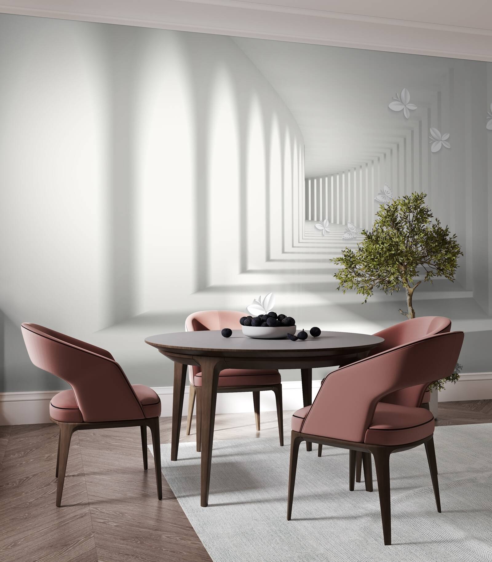 Fotobehang een gang die zich in het oneindige terugtrekt