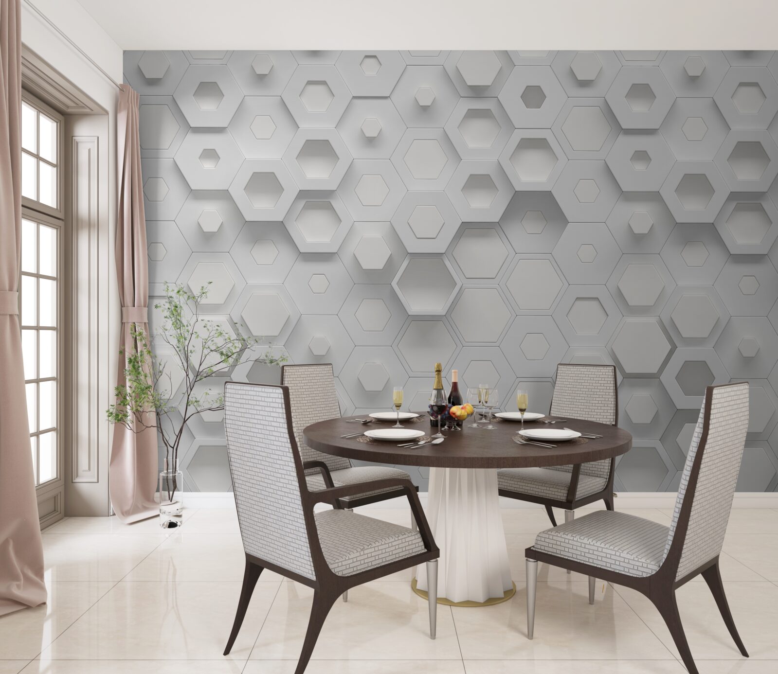 Fotobehang honingraatabstractie