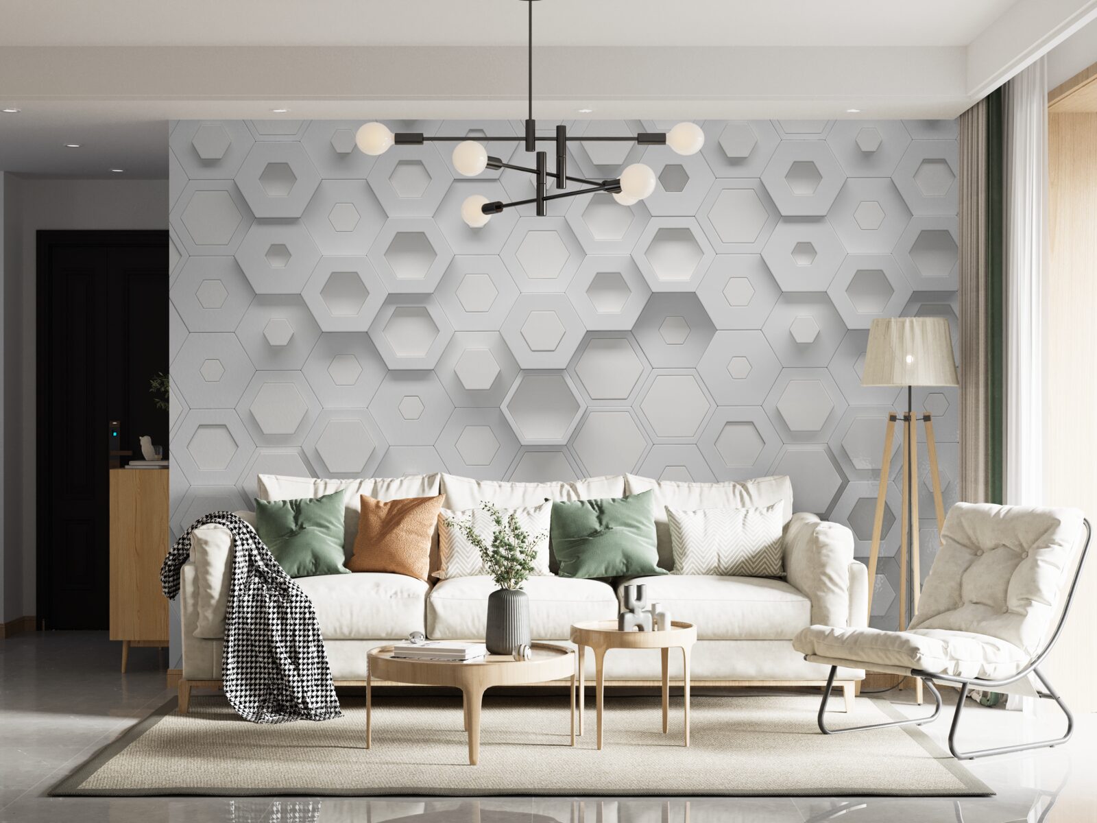 Fotobehang honingraatabstractie