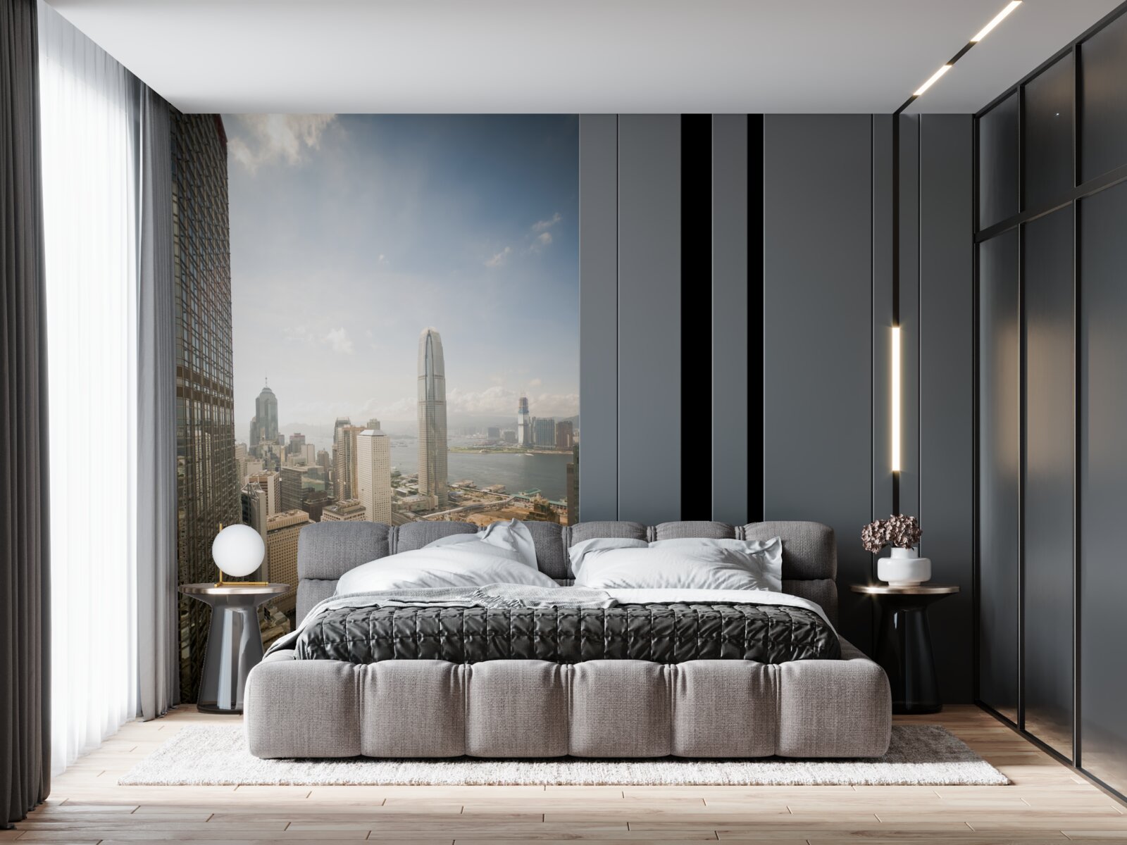 Fotobehang een uitstekend overzicht van de moderne stad