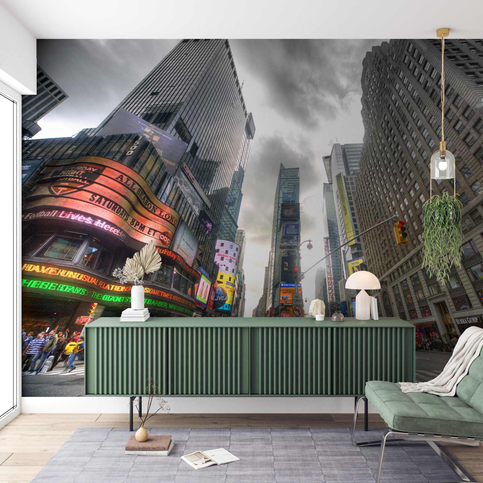 Fotobehang de stad aan de vooravond van de storm