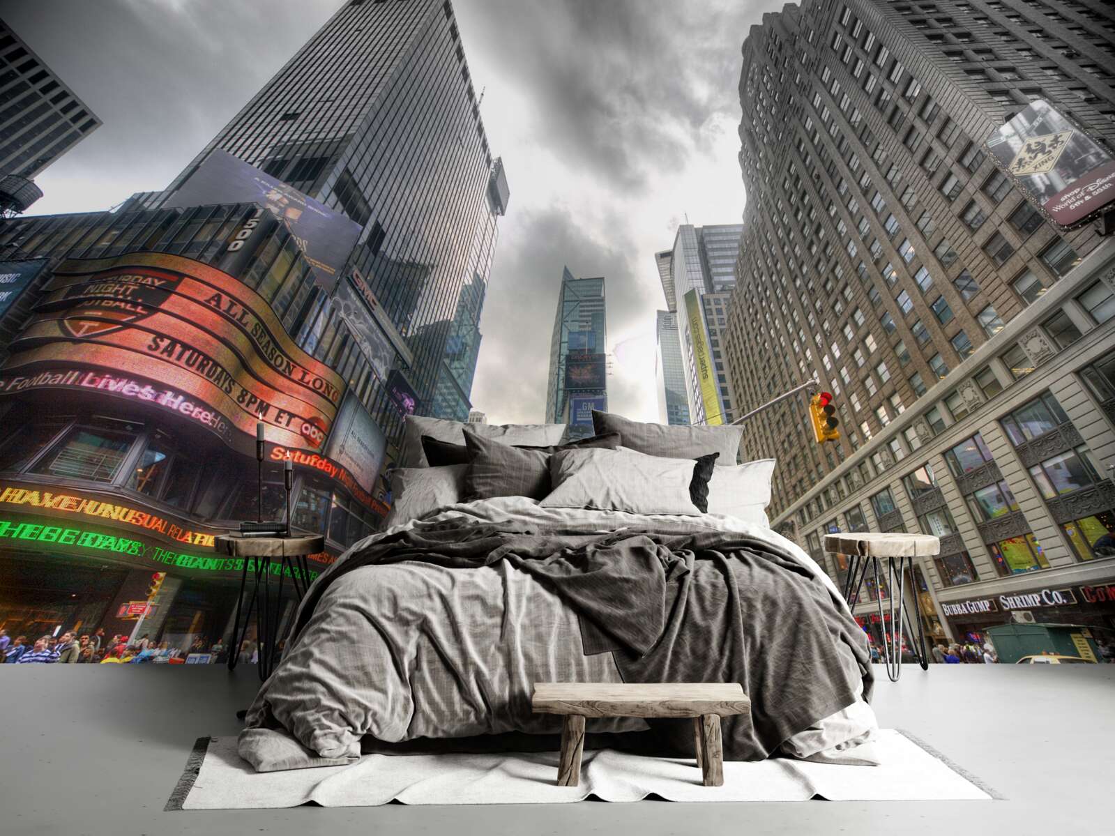 Fotobehang de stad aan de vooravond van de storm