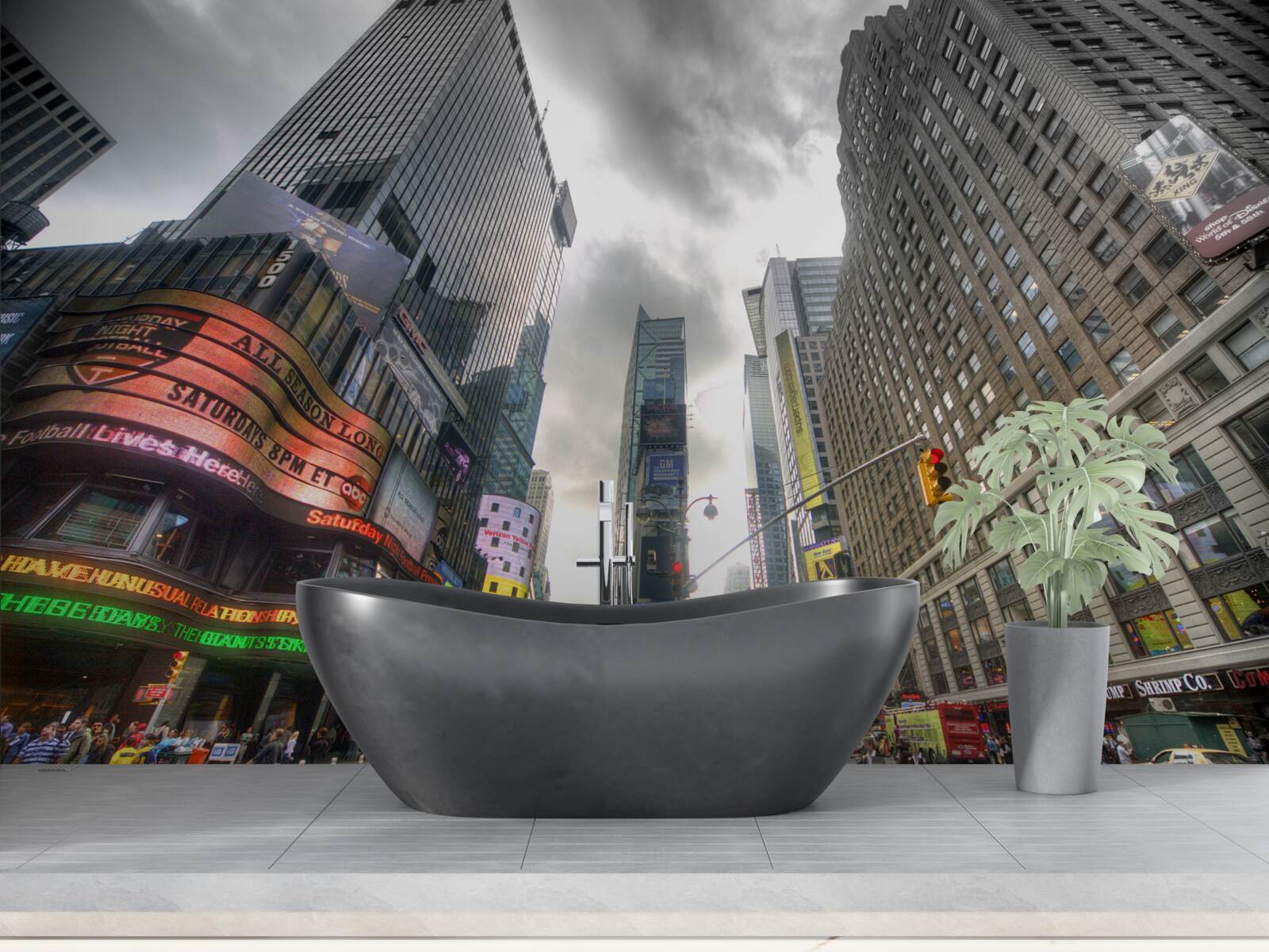 Fotobehang de stad aan de vooravond van de storm