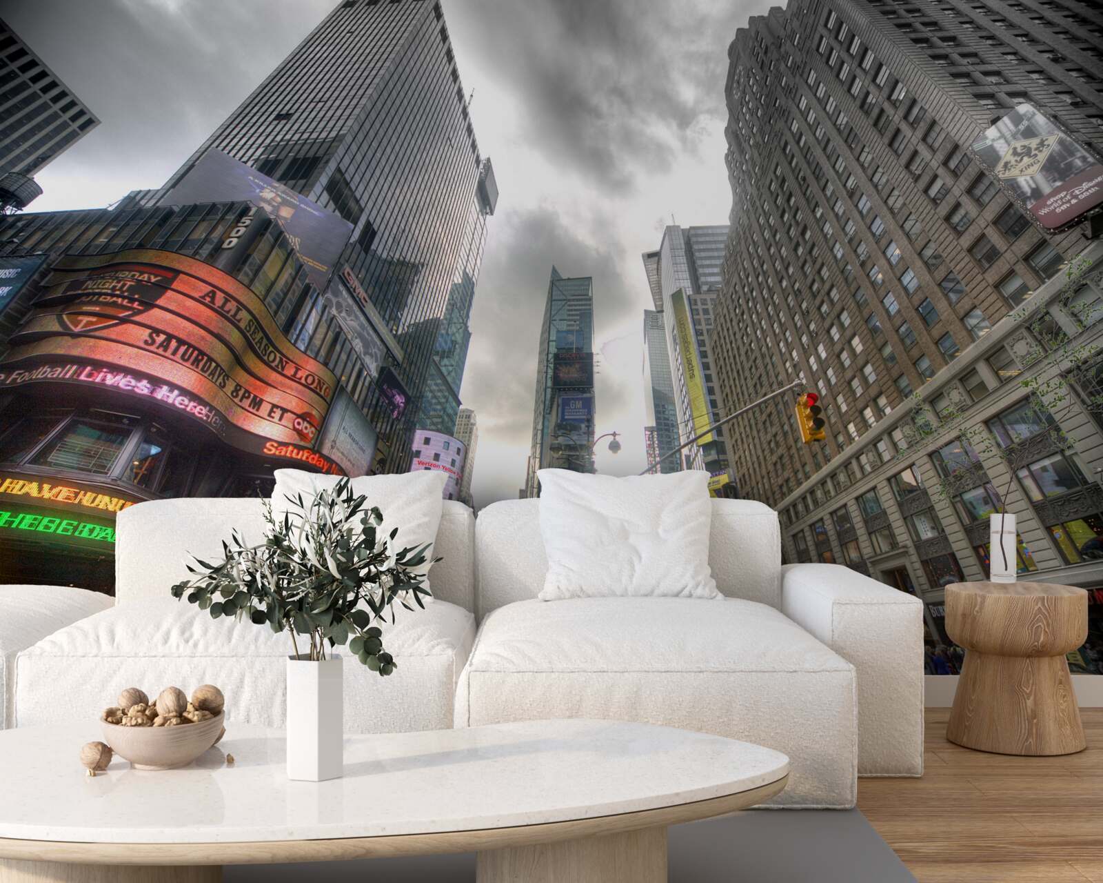 Fotobehang de stad aan de vooravond van de storm