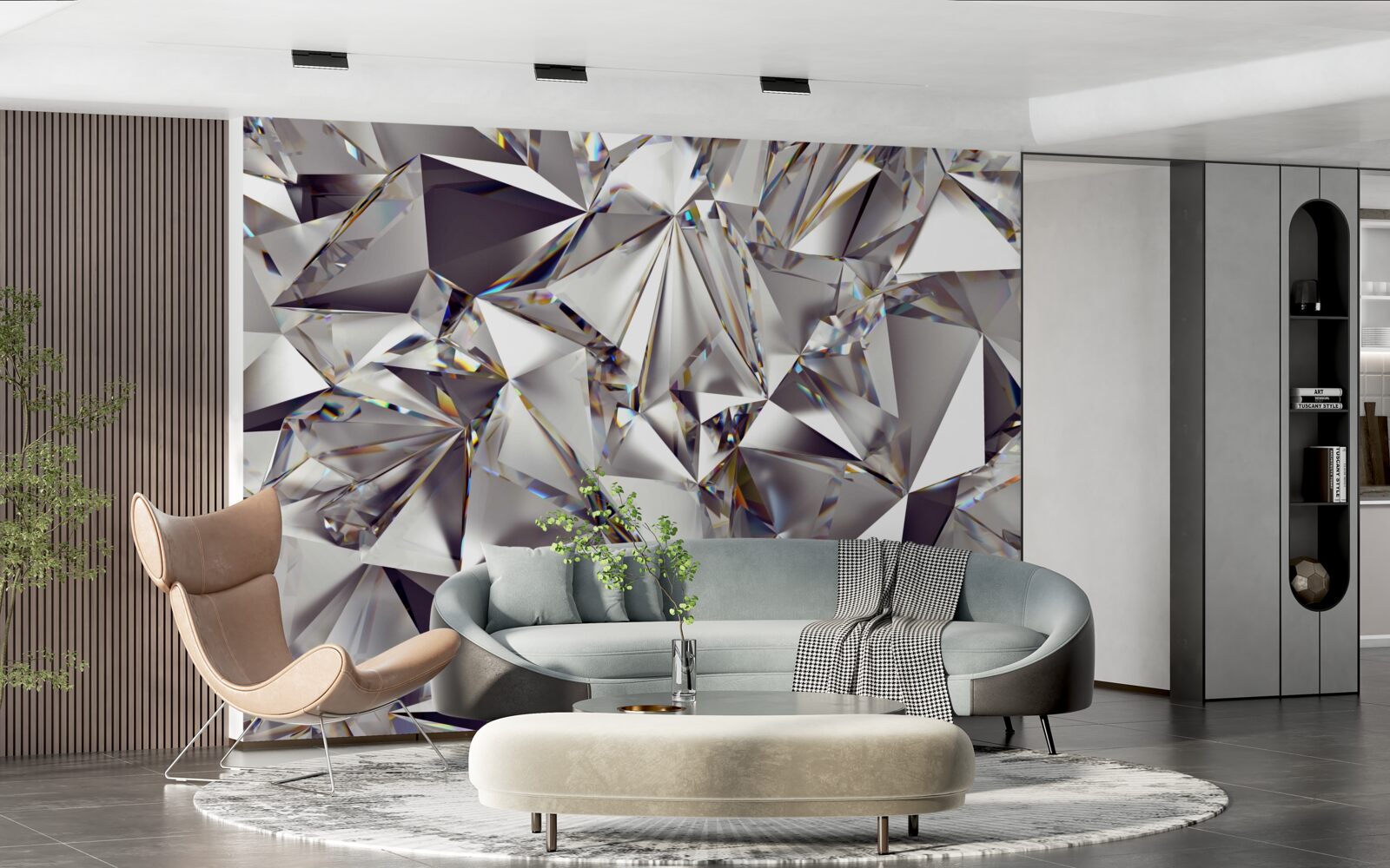 Fotobehang abstractie met geometrische vormen