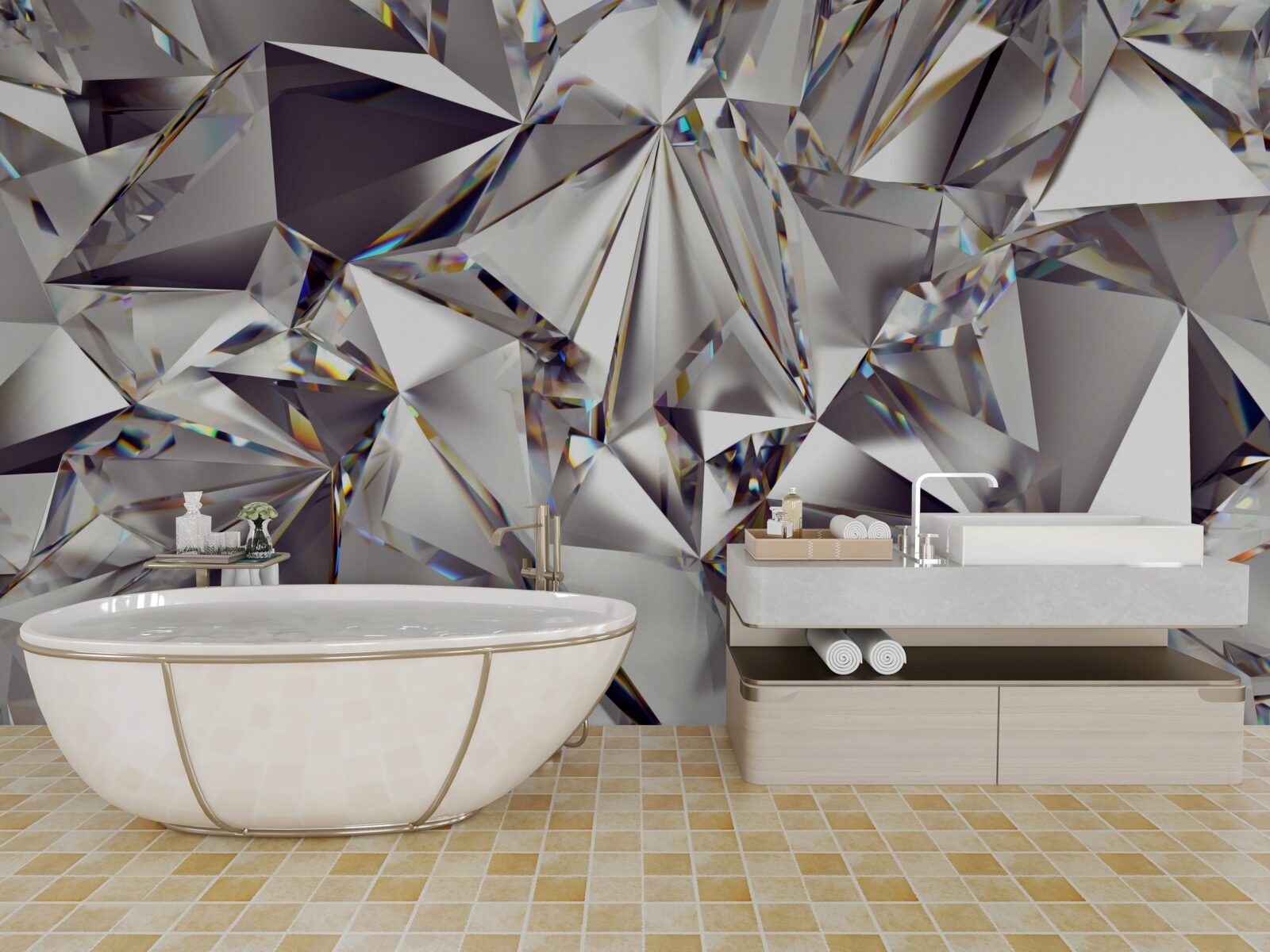 Fotobehang abstractie met geometrische vormen