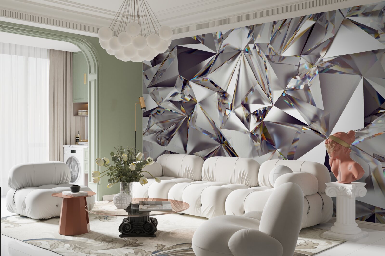 Fotobehang abstractie met geometrische vormen