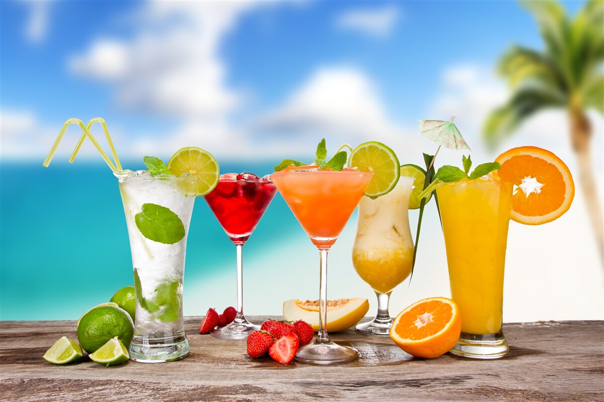 Fotobehang tropische cocktails voor de zomer