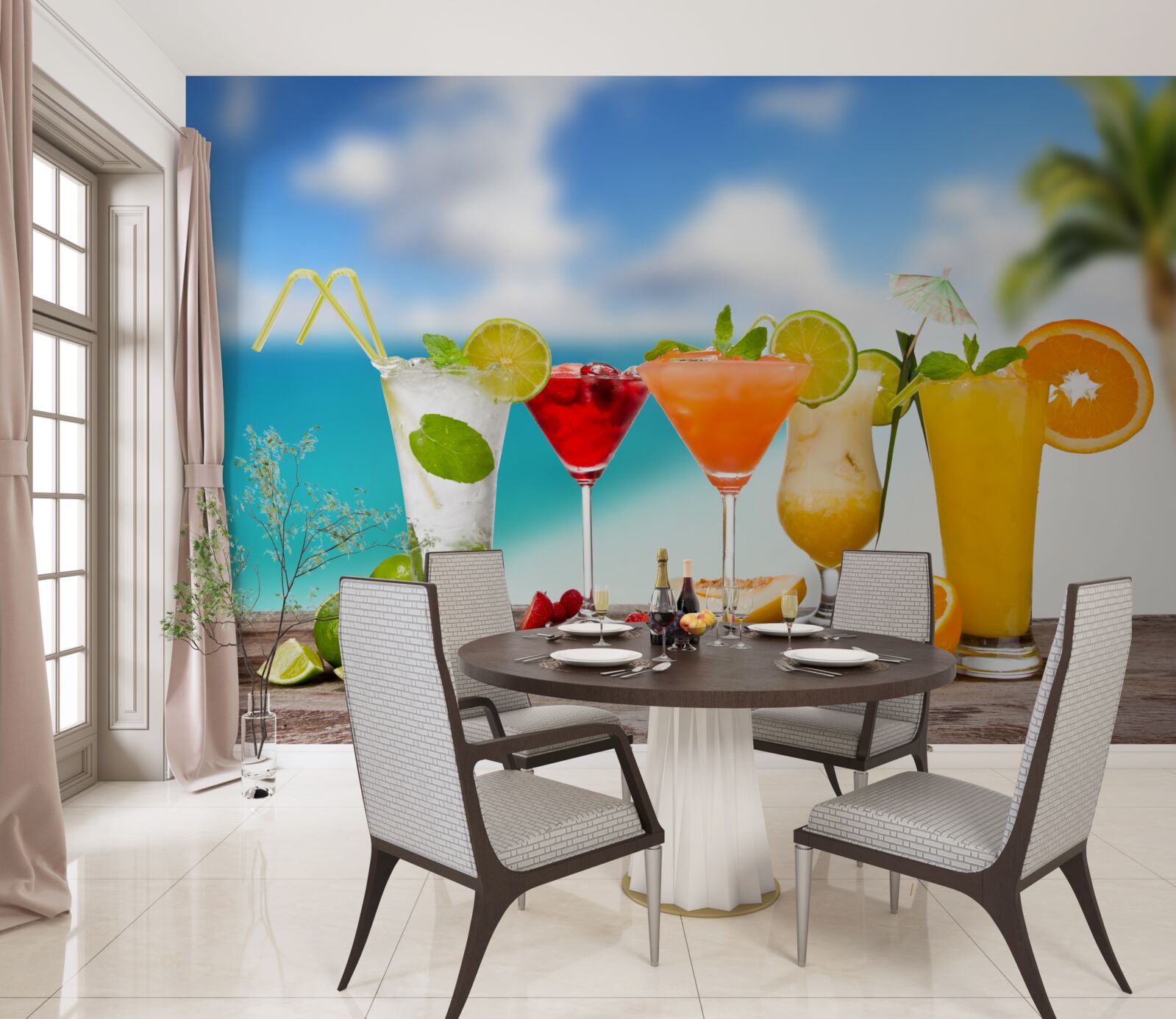 Fotobehang tropische cocktails voor de zomer