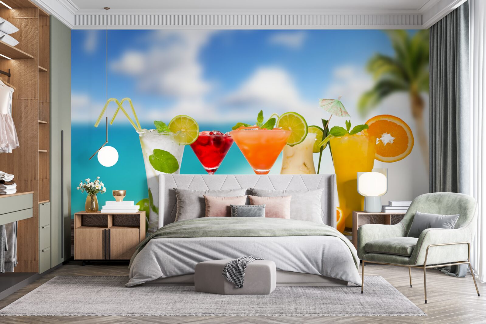 Fotobehang tropische cocktails voor de zomer