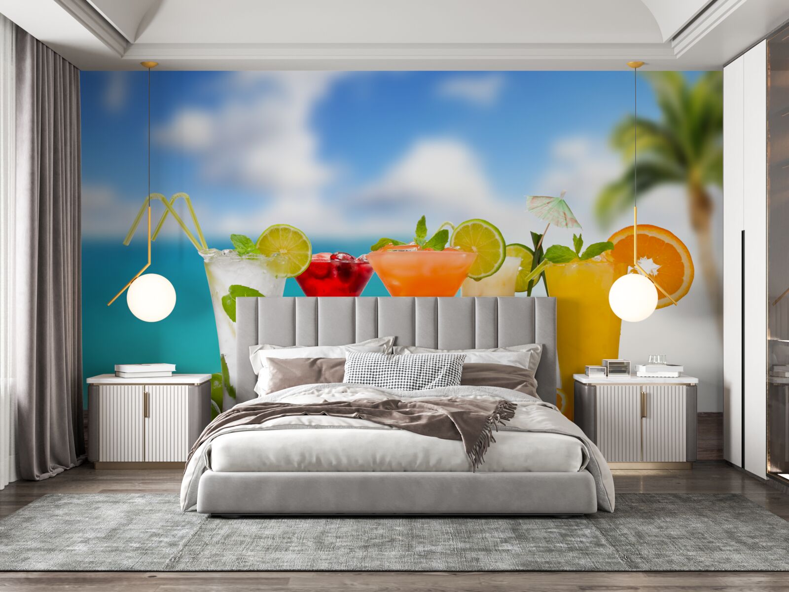 Fotobehang tropische cocktails voor de zomer